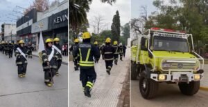 La comunidad de Venado Tuerto abrazó a los Bomberos en un emotivo desfile por las calles de la ciudad