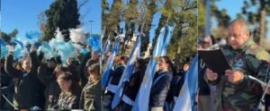 Un veterano de Malvinas encabezó la Promesa a la Bandera de cientos de niños y niñas en Venado Tuerto