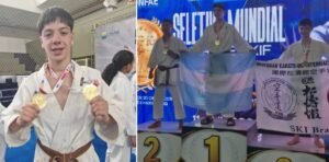 El venadense Valentino Lazzarino hizo historia en Brasil: doble oro panamericano para el karateca