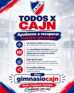 Histórico club de Venado Tuerto pide ayuda para reparar su gimnasio