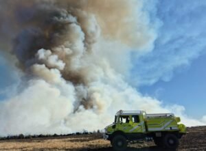 Los Bomberos trabajaron por más de tres horas: Incendio de gran magnitud en un campo de San Francisco