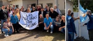 Emotivo izamiento de la Bandera Argentina en un barrio de Venado Tuerto con un fuerte mensaje malvinense
